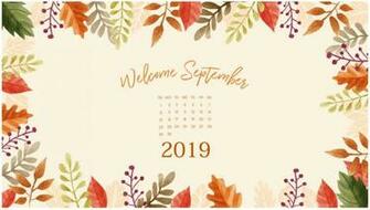 Floral September Desktop Background Printable Calendar