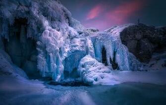 Wallpaper Winter Waterfall Ice Frost Norway Hemsedal