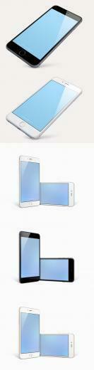 iPhone Plus Black White And Gold Version In Layered Psd Templates