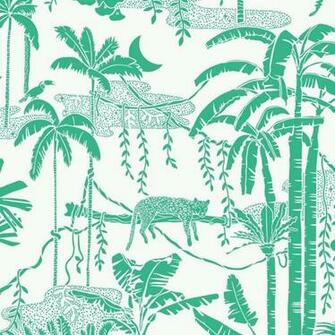 Jungle Dream Designer Screen Printed Wallpaper In Monteverde