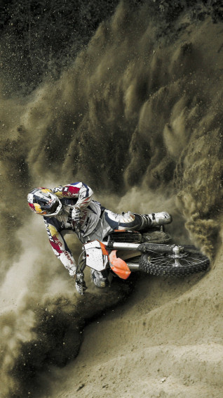 Driving On Sand Ktm iPhone Wallpaper