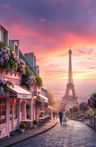 Pink Paris Wallpaper