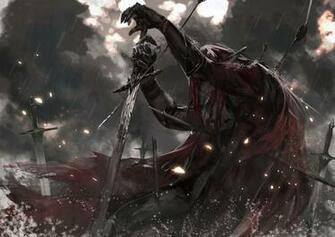 Alcd Leather Armor Redhead Blood Cape Dark Sword Pixiv