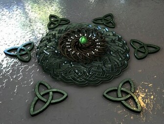 Abstract Celtic Knot Circular Island Wallpaper