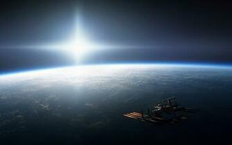 Earth From Space Sun Station Wallpaper