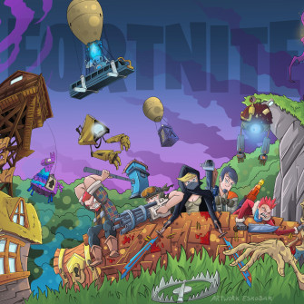 Wallpaper Fortnite Video Game Landscape iPad