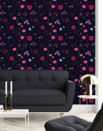 Spring Flowers On Black Background Wallpaper Buy At The Best Price