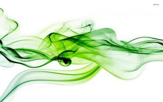 Green Smoke Curves Abstract Wallpaper