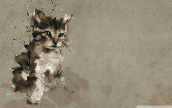 Cat Painting 4k HD Desktop Wallpaper For Ultra Tv Wide