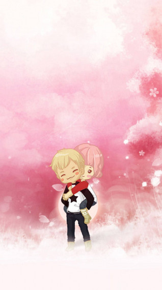 Cute Couples Cartoon Wallpaper