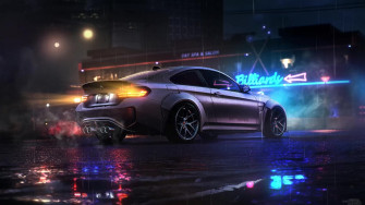 Bmw M3 Neon Night Drive Live Wallpaper