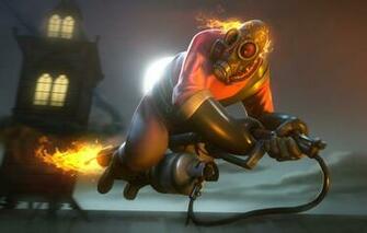 Wallpaper Team Fortress Fan Art Pyro Flamethrower