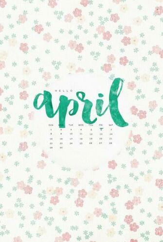 Hello April iPhone Floral Calendar Wallpaper