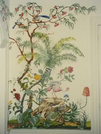Exact Replica Of Zuber An Antique French Wallpaper In A Formal