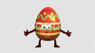 Cartoon Easter Egg Character Shrug Not Know Animation With Alpha