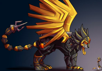 Of Old And New Ancientsphinxmon Geopardmon By Aki Ta On