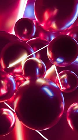 Wallpaper Balls Neon 3d QHD Samsung Galaxy S6