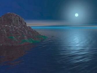 Moon Over Sea Wallpaper