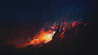 Wallpaper Dark Space Clouds Art 4k