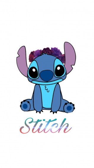 Cute Stitch Flower Crown iPhone Wallpaper