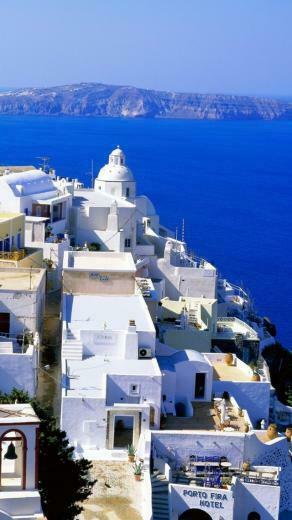 Santorini Wallpaper Iphon HD Background Image