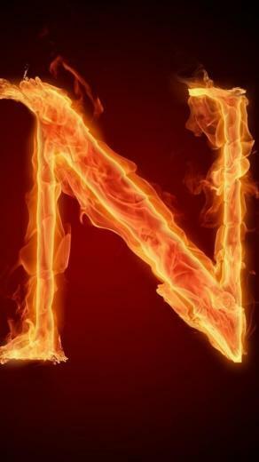 Burning Letter N Wallpaper iPhone