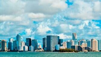 Clouds Buildings Flats Florida Skyscraper Wallpaper Background