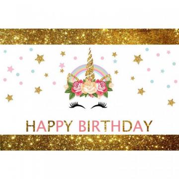 Abphoto Polyester Baby Girl S Unicorn Party Photo Booth Background