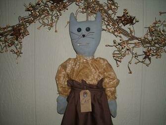Ginny Myrt Primitives Nola Primitive Cat Bag Holder Doll Gmp
