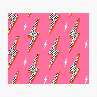 Lightning Bolt Thunder Flash Preppy Pink Metal Print By
