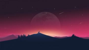 Wolf Howling To Moon Minimal 4k Wallpaper Best