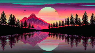 Sunset Mountain Scenery 4k Wallpaper