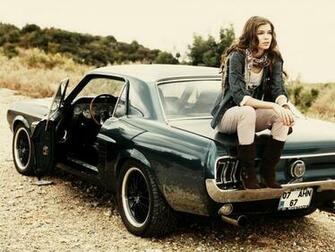 Muscle Car Girl Wallpaper Which Is Under The