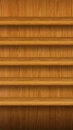 Wooden Shelves iPhone Wallpaper Top