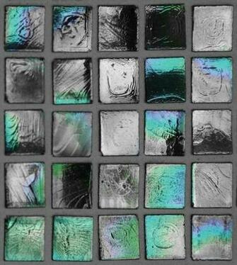 Iridescent Glass Tile Wallpaper Grey