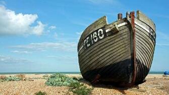 Old Boat On Beach 1920x1080p HD Wallpaper