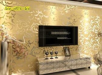 Modern Victorian Velvet Flocking Damask Wallpaper Textured