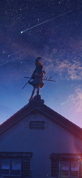 Anime Sunrise Comet Stars 4k Wallpaper