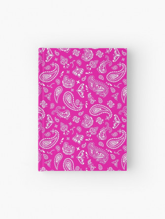 Classic Pretty Pink Paisley Bandana Pattern Hardcover Journal For