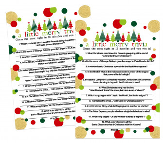 Amazon Paper Clever Party Jolly Trees Christmas Trivia Game