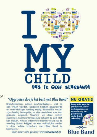 Boomerang Kaart I Love My Child Blue Band
