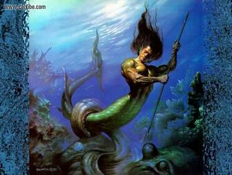 Mermen Merman Against Octopus Wallpaper The