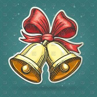 Jingle Bells Christmas On Blue Background Vector Image Of