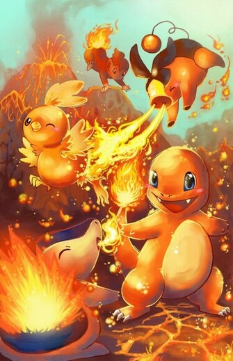 Pokemon Fire Starters By Michellescribbles