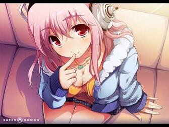 Super Sonico Anime Girl Headphone Cute Pink Hair HD Wallpaper