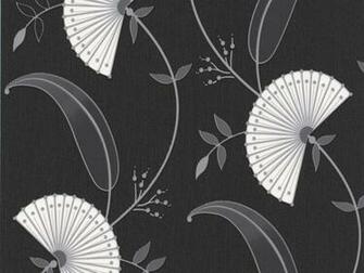 Delivery On Precious Black Silver Floral Wallpaper