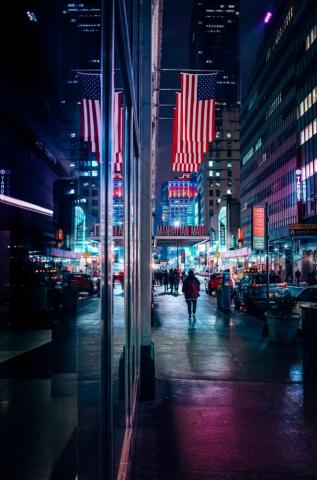 People Walking In Front Of Buildings Photo New York Image