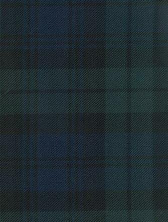 Black Watch Tartan Fabric A Classic Wool In Blue Navy And