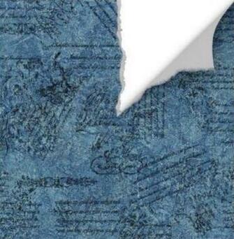 Wallpaper Tear Paper Illusion Color Cobalt Blue Script By Village