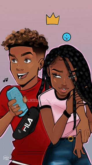 Black Girl Cartoon iPhone Wallpaper